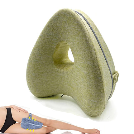 Leg Pillow Ergonomic Side Sleeping Pillows Leg Support Cushion Removable Yellow