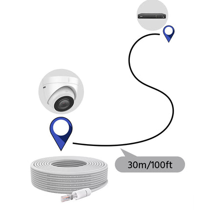 30m 100ft Network Cable RJ45 High Speed Ethernet LAN for poe Security Camera