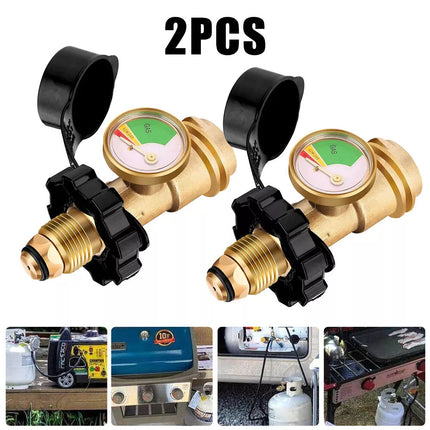 2Pack QCC Gas Pressure Gauge Level Indicator Propane LPG Bottle Cylinder Adaptor