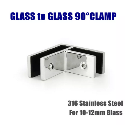 Glass Clamp Stainless Steel Joiner Bracket Balustrade Pool Fence Fencing Clamps