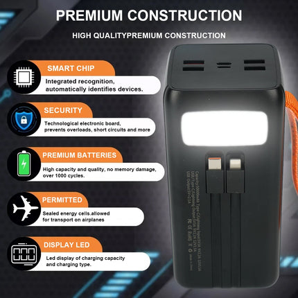 50000mAh Bank Power 22.5W PD Fast Charging F/phone Outdoor Camping Power Supply