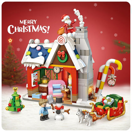 LOZ Christmas House Building Blocks Set Model Kit Home Decor Gift Kids Adults