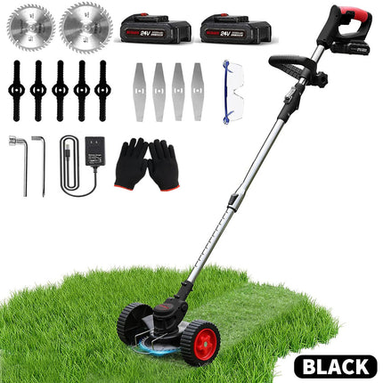 Cordless Grass Trimmer Electric Lawn Mower Whipper Cutter 2x Battery for Makita Black