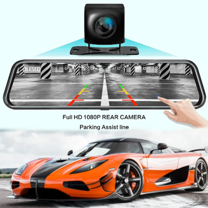 10" 1080P Mirror Car Dash Camera Front and Rear Night Vision Reverse Parking Kit