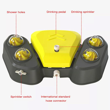 Interactive Dog Water Sprinkler Toy Outdoor Pet Drinking Fountain & Bath Shower Grey