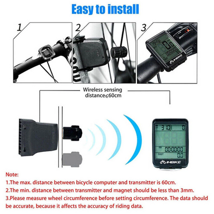 Waterproof Wireless Bicycle Bike Cycle LCD Digital Computer Speedometer Odometer