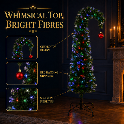 150cm Bent Top Fibre Optic Christmas Tree 32 Lighting Modes SAA AU Plug