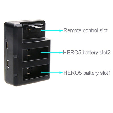 Charger Dual Battery+Remote Control USB for HERO 8 7 6 5