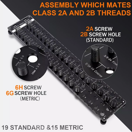 34 Thread Checker Nut and Bolt Size Screw Identifier Gauge with Standard Metric