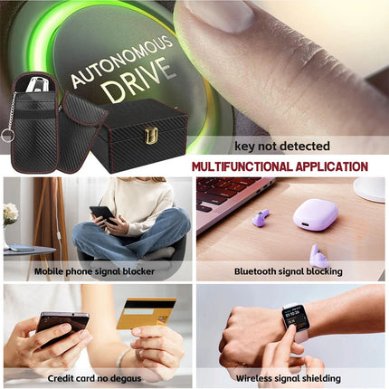 Faraday Box with Faraday Pouch 2 Pack Keyless Entry Car Key Safe Protector