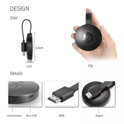 For Chromecast Google Wireless HDMI-Compatible HD Display Media Streaming Video