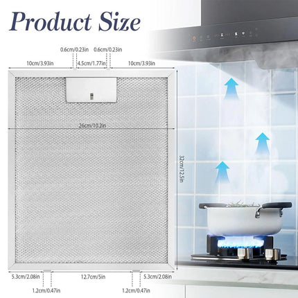 2Pcs 320 x 260mm Cooker Hood Filters Metal Mesh Extractor Vent Filter Universal