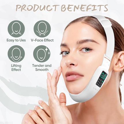 V-Face Shape Massager W/Hot Compress FunctionSkin Neck Lift Double-Chin Removal