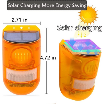 Wall Mounted Solar Strobe Flashing Light Outdoor Motion Sensor Alarm 129db IP65