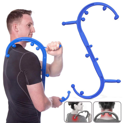 Trigger Point Massage Tool Self Massager Massage Cane Hook Muscle Knot Remover Black
