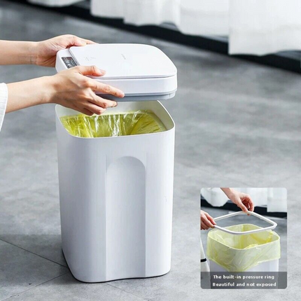 Smart Trash Bin 16L Automatic Motion Sensor Rubbish Waste Bin Basket Toliet White