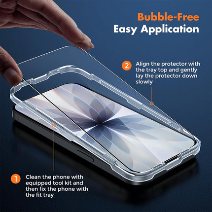 2Pcs Screen protector Tempered Glass Case Friendly Full Cover iPhone 17 iPhone 17 Pro 17 Pro Max (Copy)