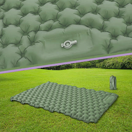 Self Inflating Mattress Camping Hiking Airbed Mat Sleeping with Pillow Bag Camp Grey