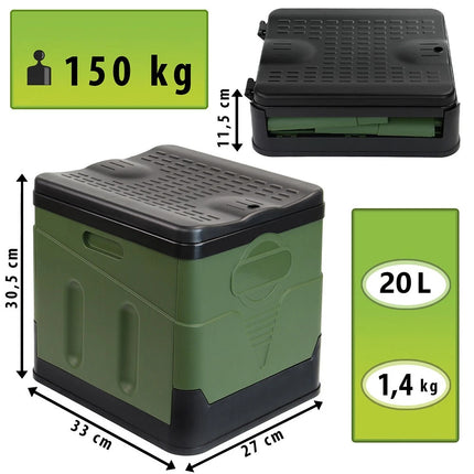 Portable Toilet Folding Outdoor Camping Toilet 20L Hygienic Travel Green