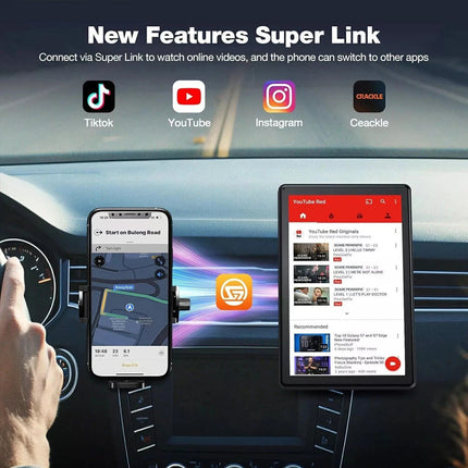 Portable 7"for Wireless Apple CarPlay Android Auto Touch Screen Car Radio Stereo