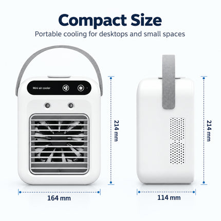 Portable USB Mini Air Cooler Fan with Mist 500ml Water Tank 2 Speed Desktop Cooling Fan