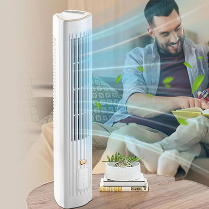 Portable Cooling Ace with 3 Speeds Air Conditioner Fans Tower Fan Desk Quiet White