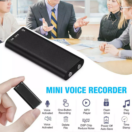Hidden Audio Voice Recorder Listening Device 96 Hours 8GB Bug Recording Mini