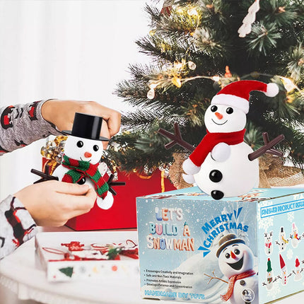 12Pcs Christmas Snowman DIY Craft Kit Build Snowman Air Dry Clay Gift Toys