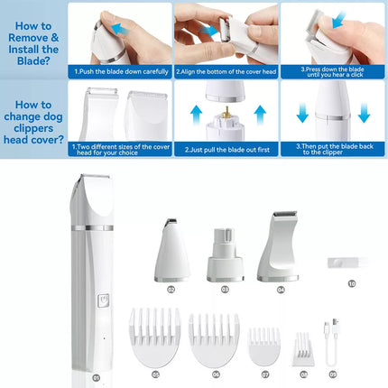 Professional Pet Cat Dog Clippers Grooming Kit Pet Hair Trimmer Electric Shaver