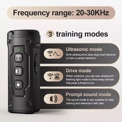 Dog Anti Barking Device with 50FT Control Range Ultrasonic Dog Bark Deterrent Black