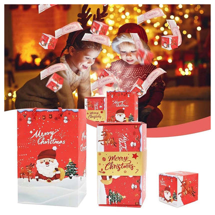 10 Bounces Christmas Surprise Gift Box Explosion for Money-Folding Pop-Up Explosion Gift Box Red