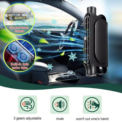 Mini USB Car SUV Seat Back Cooling Fan Portable 3 Speed Headrest Silent Cooler