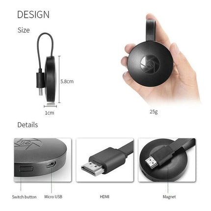 For Chromecast Google Wireless HDMI-Compatible HD Display Media Streaming Video