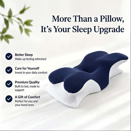 Ergonomic Butterfly Memory Neck Pillow Comfortable Sleeping Orthopedic Pillow Tibetan blue