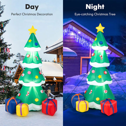 1.8M Inflatable Christmas Tree Decor with Built-in LED Light & Waterproof Blower
