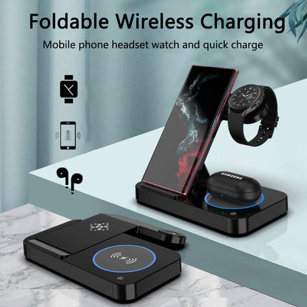 3 in 1 Fast Wireless Charger Foldable Station iPhone Apple Watch AirPods White