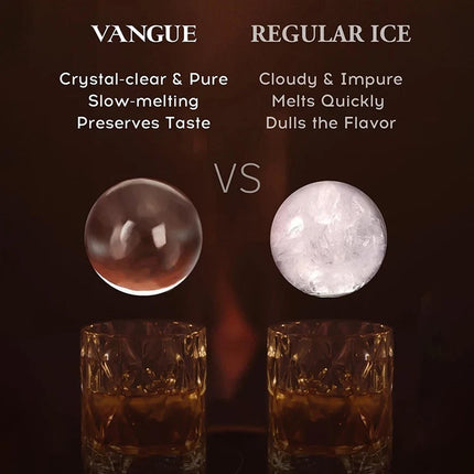 Crystal Whiskey Ice Sphere Mould 4 Clear Ice Balls Maker 6cm Food-Grade Silicone