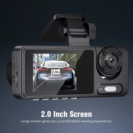 HD 1080P Dash Camera Front and Rear Inside Car DVR Dash Cam Video Recorder 3 Len