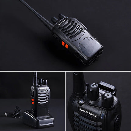 2Set Walkie Talkie Band Handheld Earphones Two Way Radio 400-470MHz 1500MAH