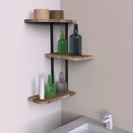 3 Tier Ledge Corner Shelf Modern Floating Wall Shelves Storage Display Shelving