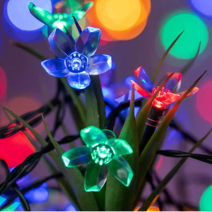 200 LED 20M Multi Colour Cherry Blossom Flower Solar Christmas Lights
