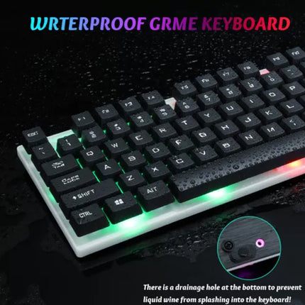 T6 Gaming Keyboard and Mouse Set for PC Laptop Rainbow Backlight Usb Ergonomic