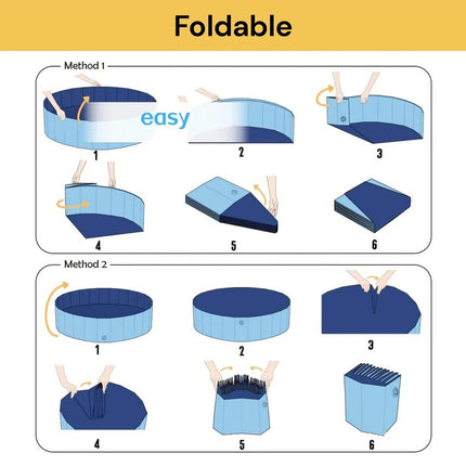 120x30cm Foldable Pet Swimming Pool Durable PVC Dog Pool for Outdoor & Indoor Use Light Blue