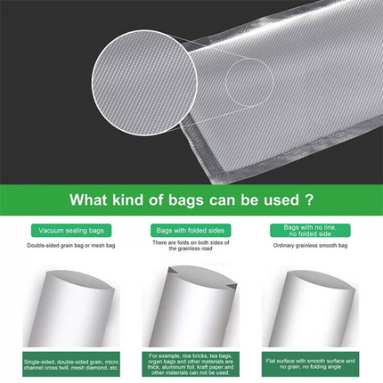 Food Vacuum Sealer Bags Rolls Vaccum Food Storage Saver Seal Bag Pack 5 Rolls 20cm*6m