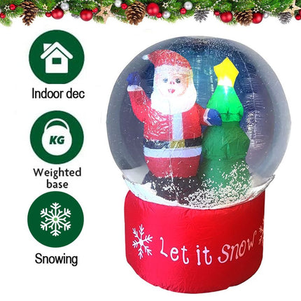 Inflatable Christmas Decoration Santa Claus and Christmas Crystal Snow Fountain