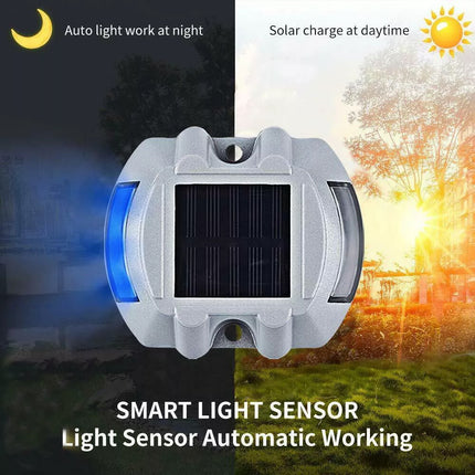 2X Solar Driveway Lights Deck Pathway Lights Solar Dock LED Light Safety Light Blue