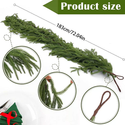 Christmas Norfolk 6 Ft Pine Garland Greenery Garland for Home Decor Fireplace