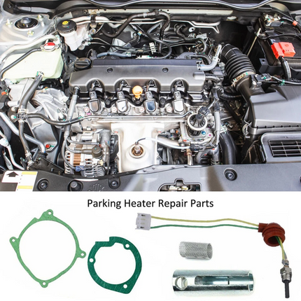 6Pcs Car Air-Diesel-Gasket +Ceramic Glow Plug Kit For Chinese Diesel Heater 5KW