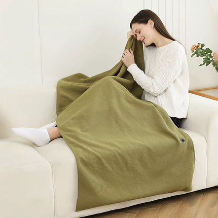 USB Electric Heated Throw Blanket Warm Poncho Wrap Blanket Portable Heated Shawl  (Green)