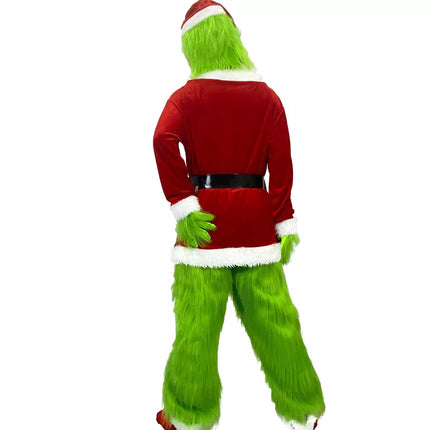 Grinch Costume Cosplay Green Monster Costume Furry Xmas Santa Full Set Outfit